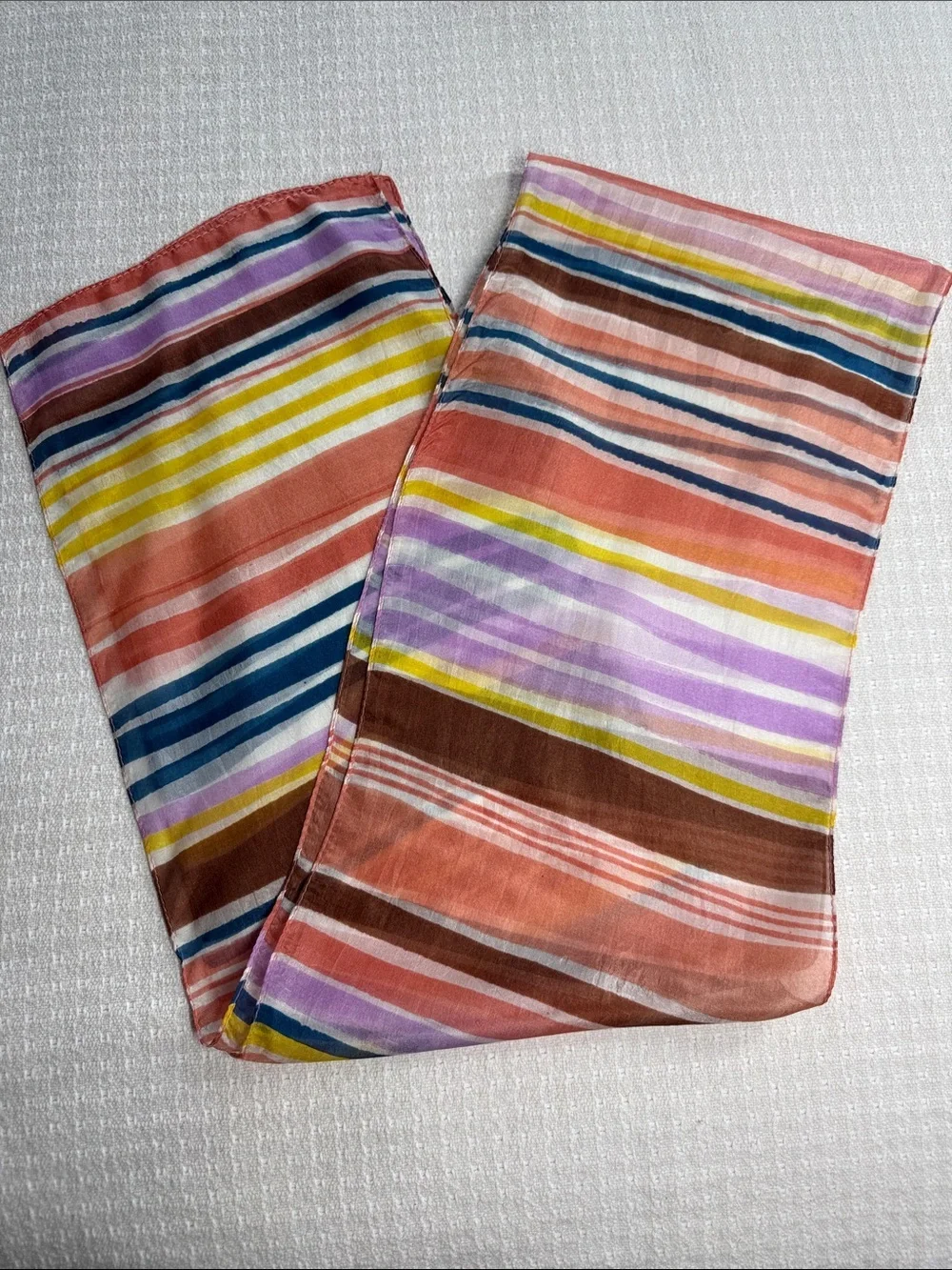 Vivante by VSA, colorful, striped silk scarf